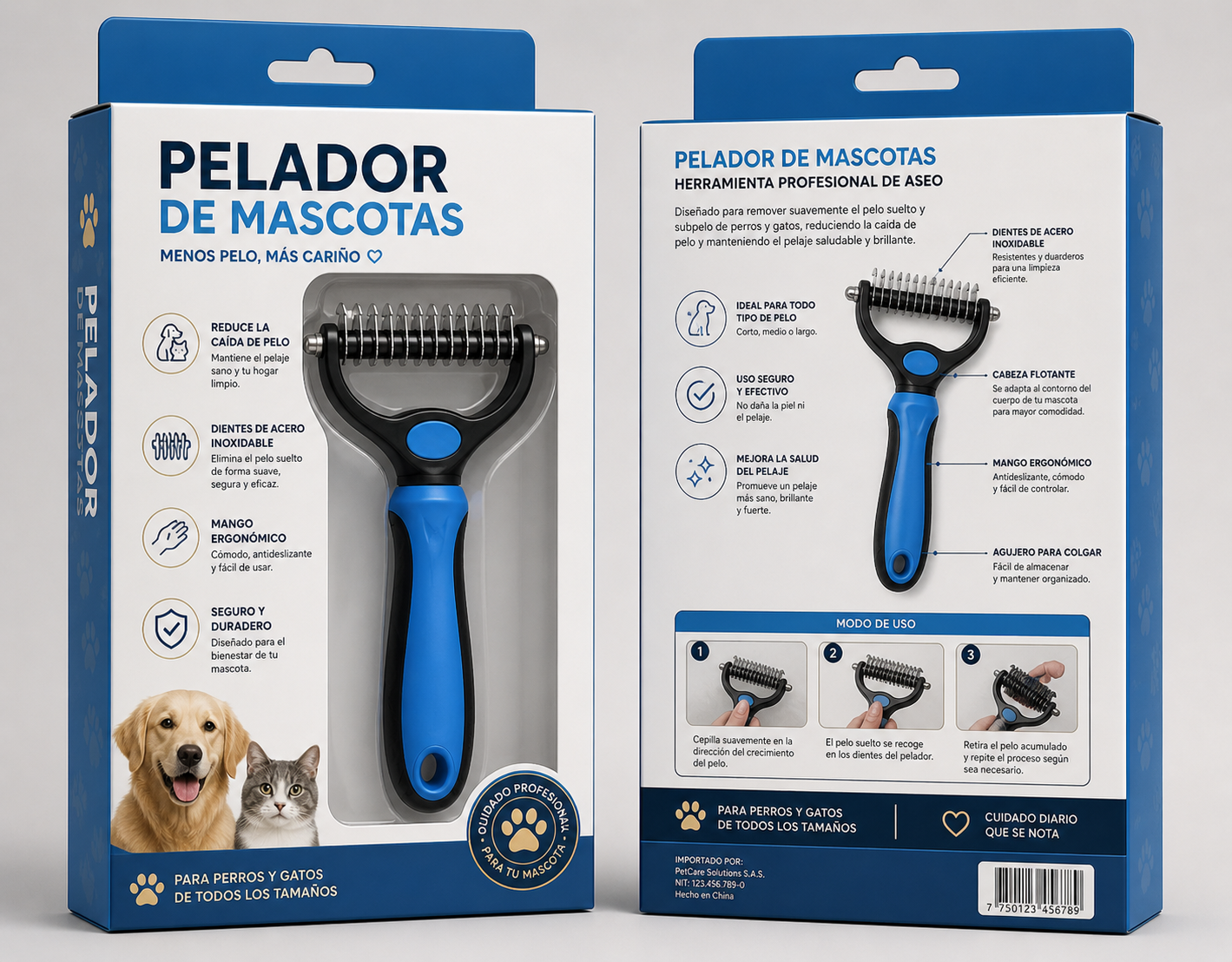 PetGroom Pro™ Cepillo de Cuidado Avanzado para Mascotas